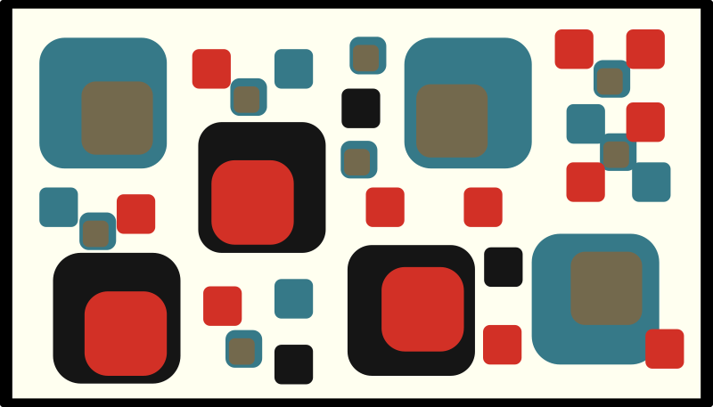 Kleurrijke abstracte vierkanten vinyl tapijt geometrisch - TenStickers