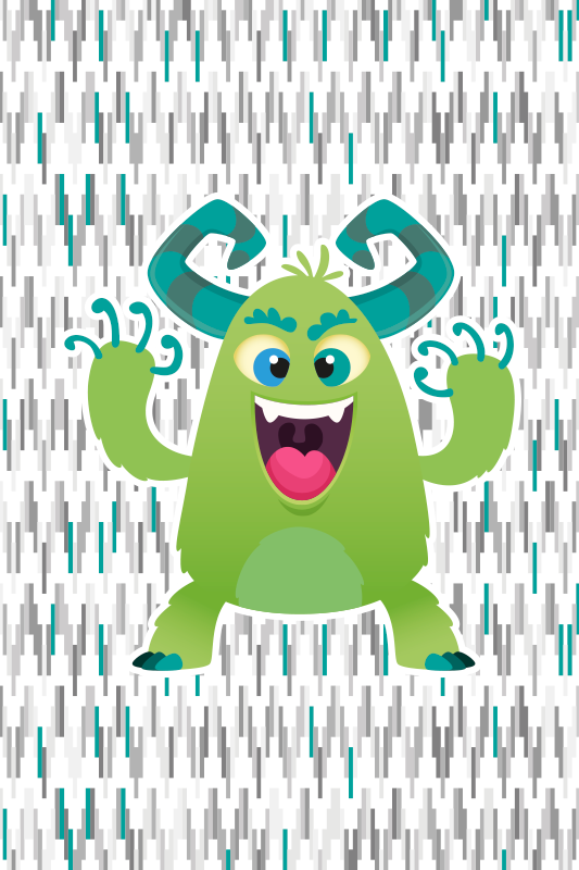Groen monsterkarakter vinyl tapijt kind - TenStickers