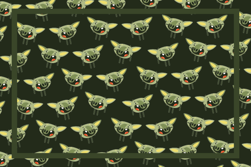 Groene monstergezichten vinyl tapijt kind - TenStickers