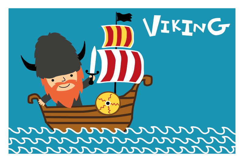 Vikingavontuur vinyl tapijt meer kinderen - TenStickers
