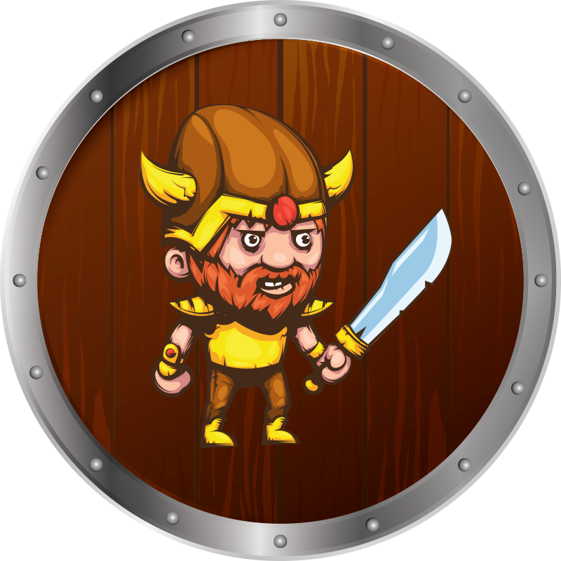 Vikingkrijger op bruin oppervlak vinyl tapijt meer kinderen - TenStickers