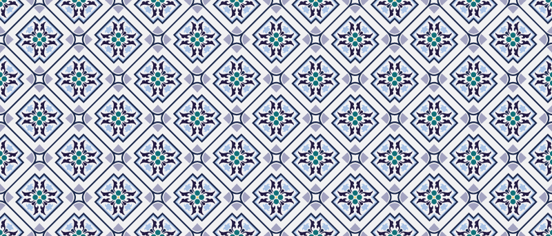 Betegeld medaillonontwerp vinyl tapijt woonkamer - TenStickers