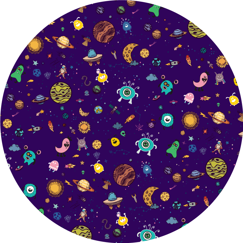Kosmische wezensavontuur vinyl tapijt meer kinderen - TenStickers