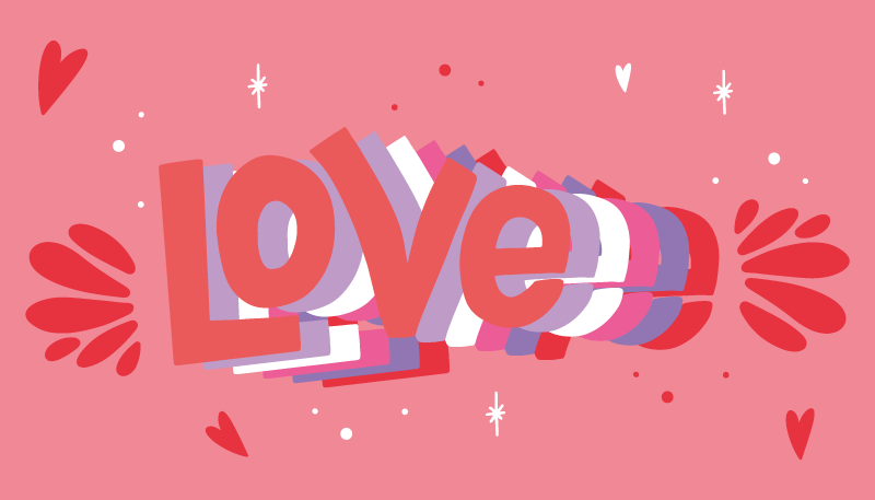 Groovy liefdesbrief vinyl tapijt zinnen en teksten - TenStickers