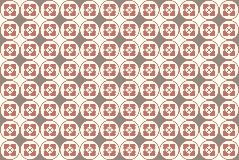 Cirkelvormige patroontegels marmeren vinyl tapijt - TenStickers