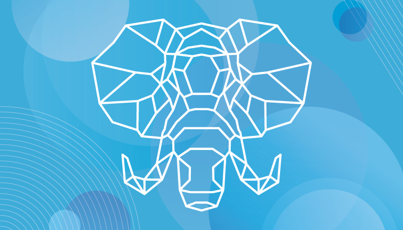 Blauw olifantengezicht dieren vinyl tapijt - TenStickers