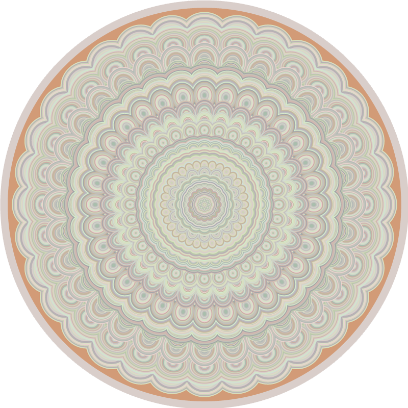 Ingewikkeld cirkelvormig patroon vinyl tapijt mandala - TenStickers