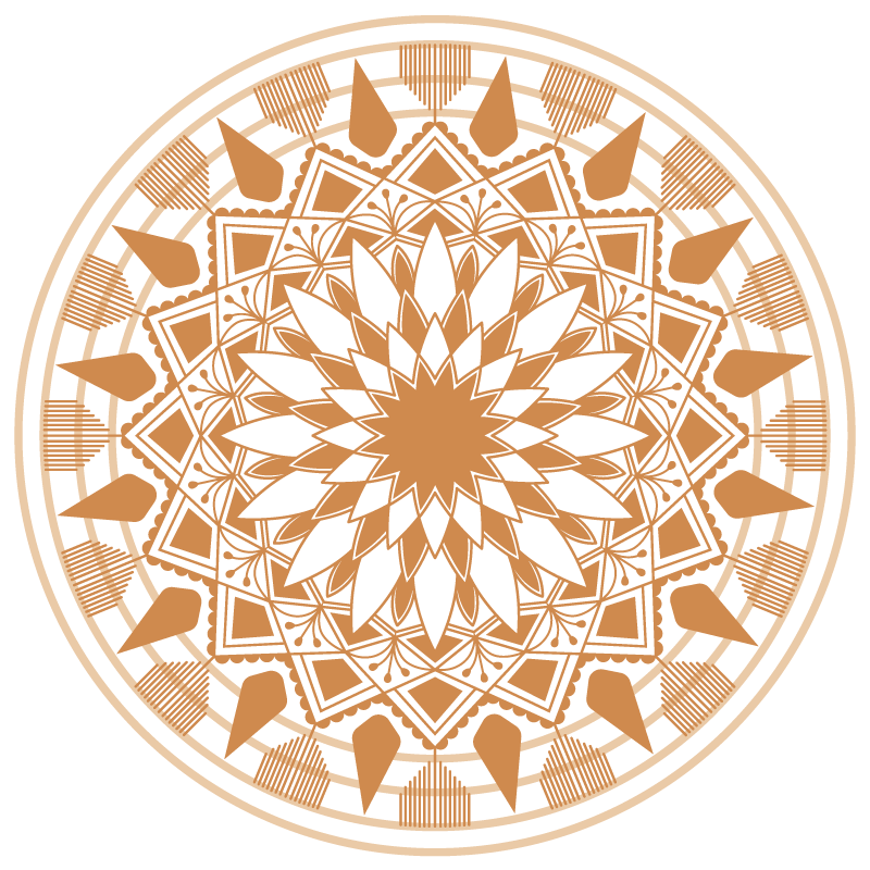 Complexe geometrische opstelling vinyl tapijt mandala - TenStickers