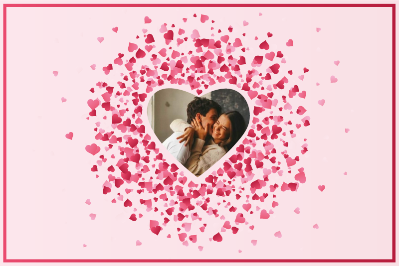 Hartvorm met foto vinyl tapijt slaapkamer - TenStickers