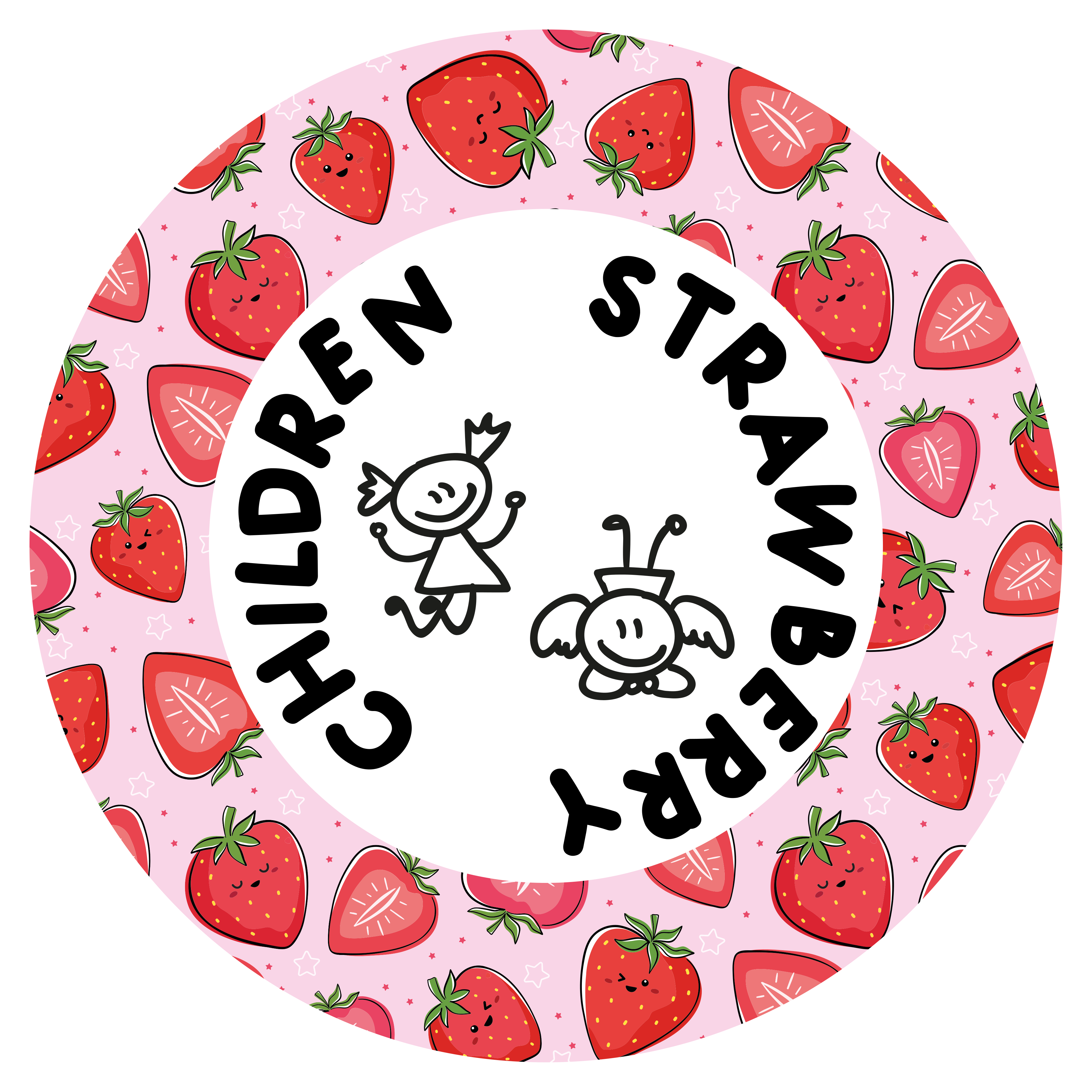 Aardbei en kinderen vinyl tapijt keuken - TenStickers