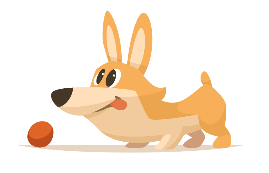 Speelse corgi-achtervolging vinyl tapijt meer kinderen - TenStickers