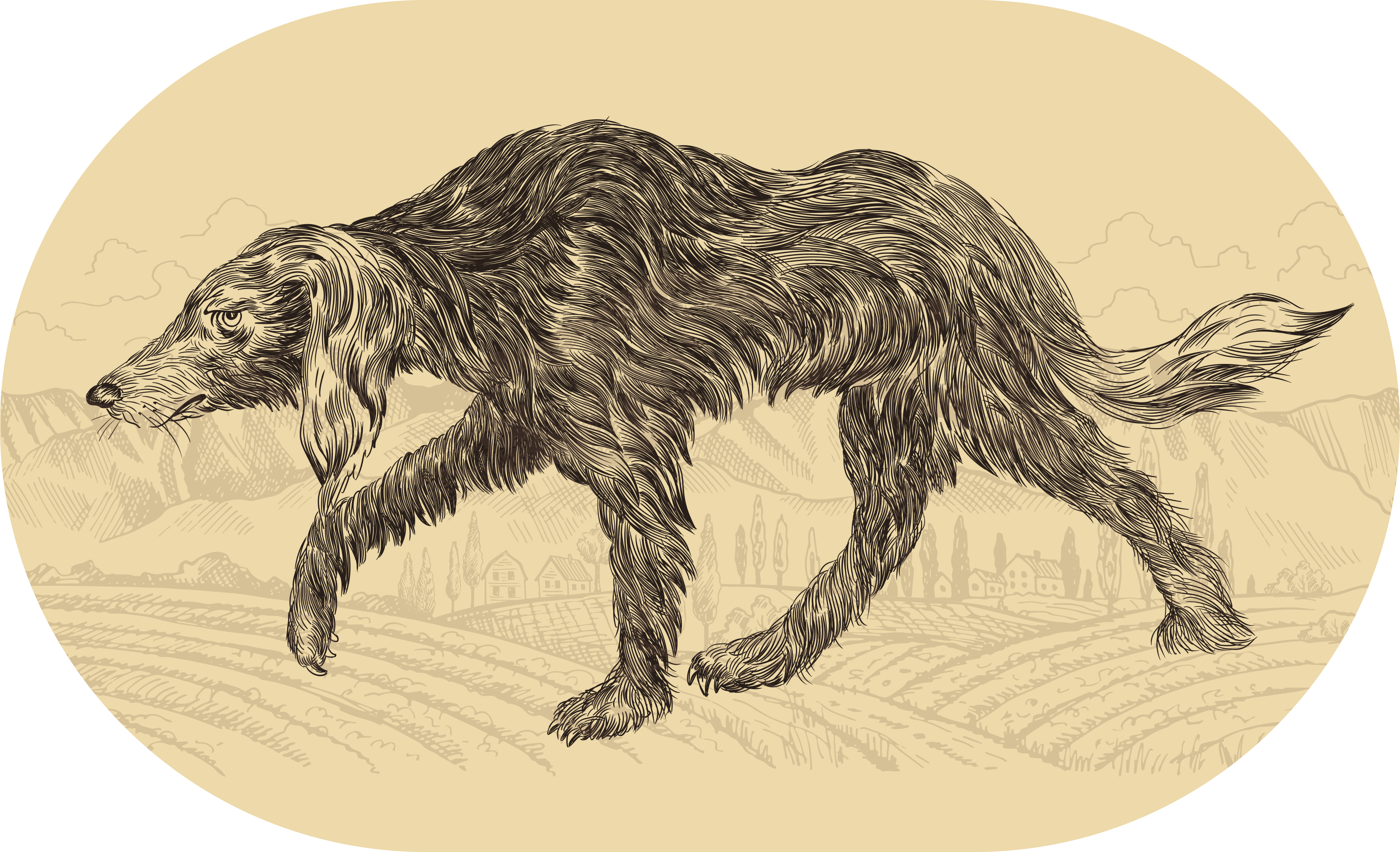 Elegant hondensilhouet dieren vinyl tapijt - TenStickers