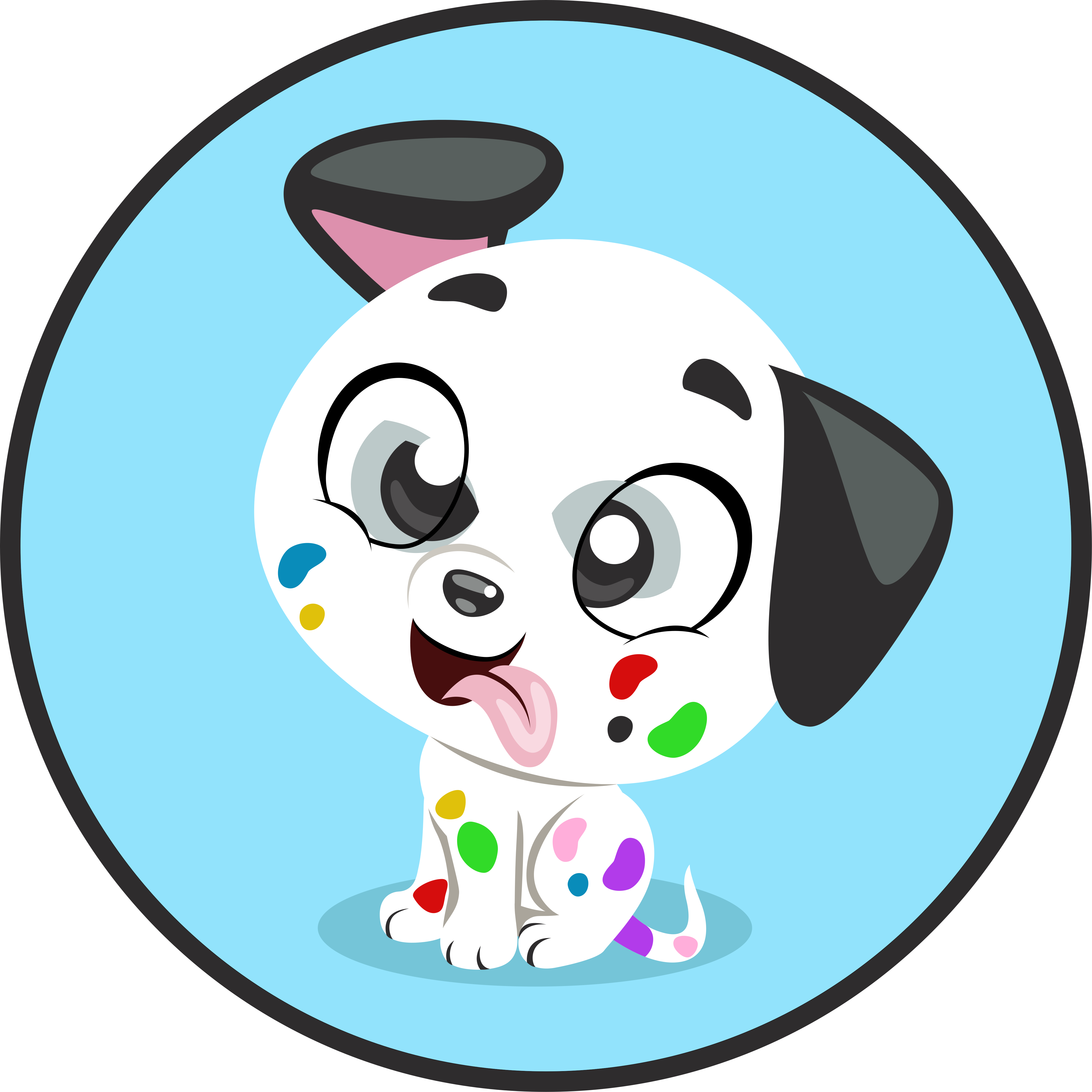 Kleurrijke baby dalmata dieren vinyl tapijt - TenStickers