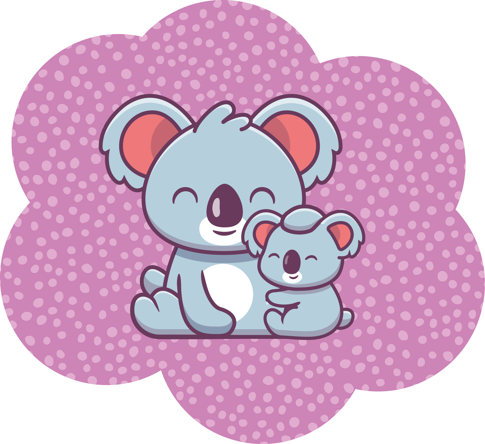 Koala familie ontwerp vinyl tapijt kind - TenStickers