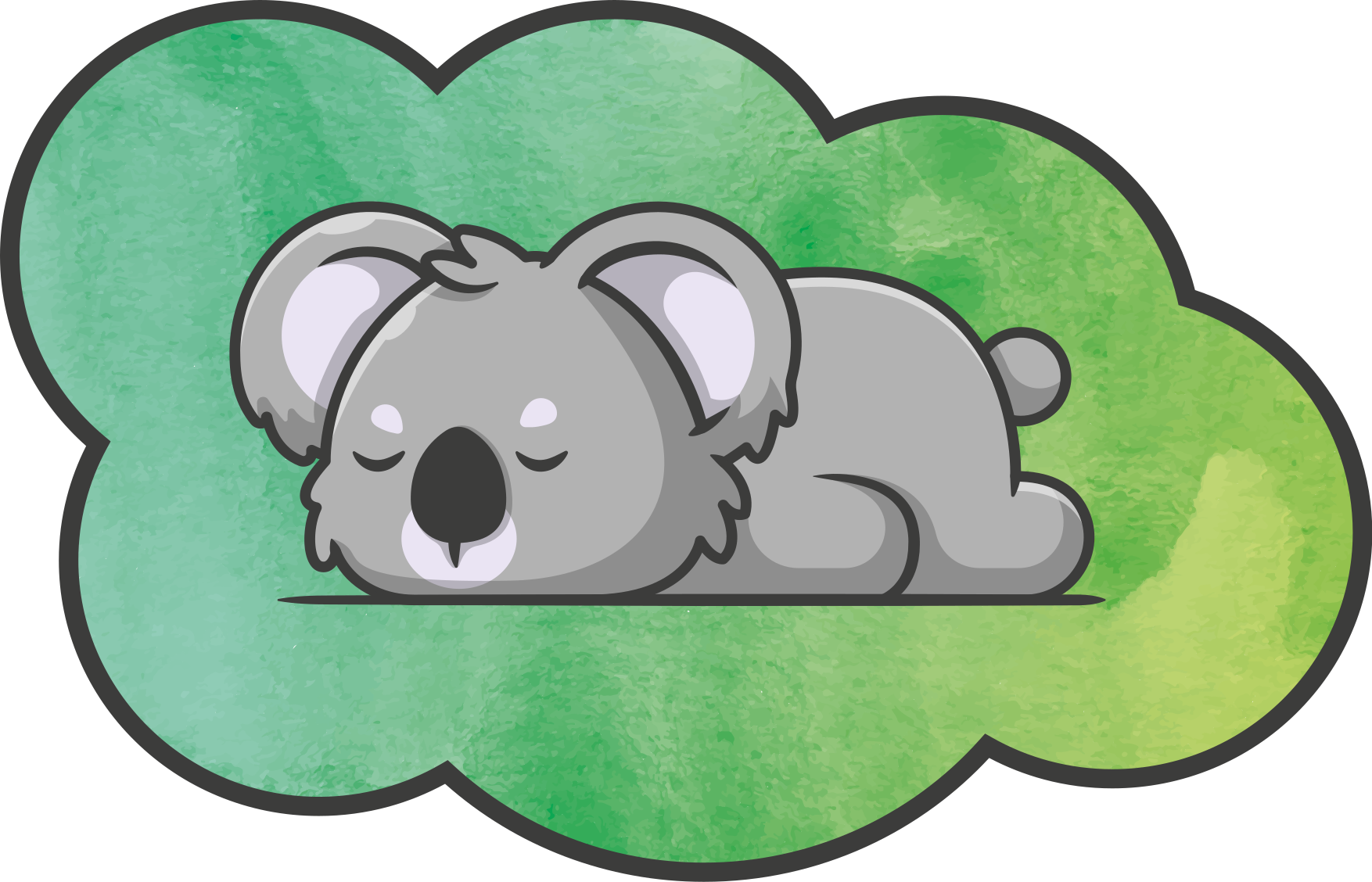Slapende koala vinyl tapijt baby - TenStickers