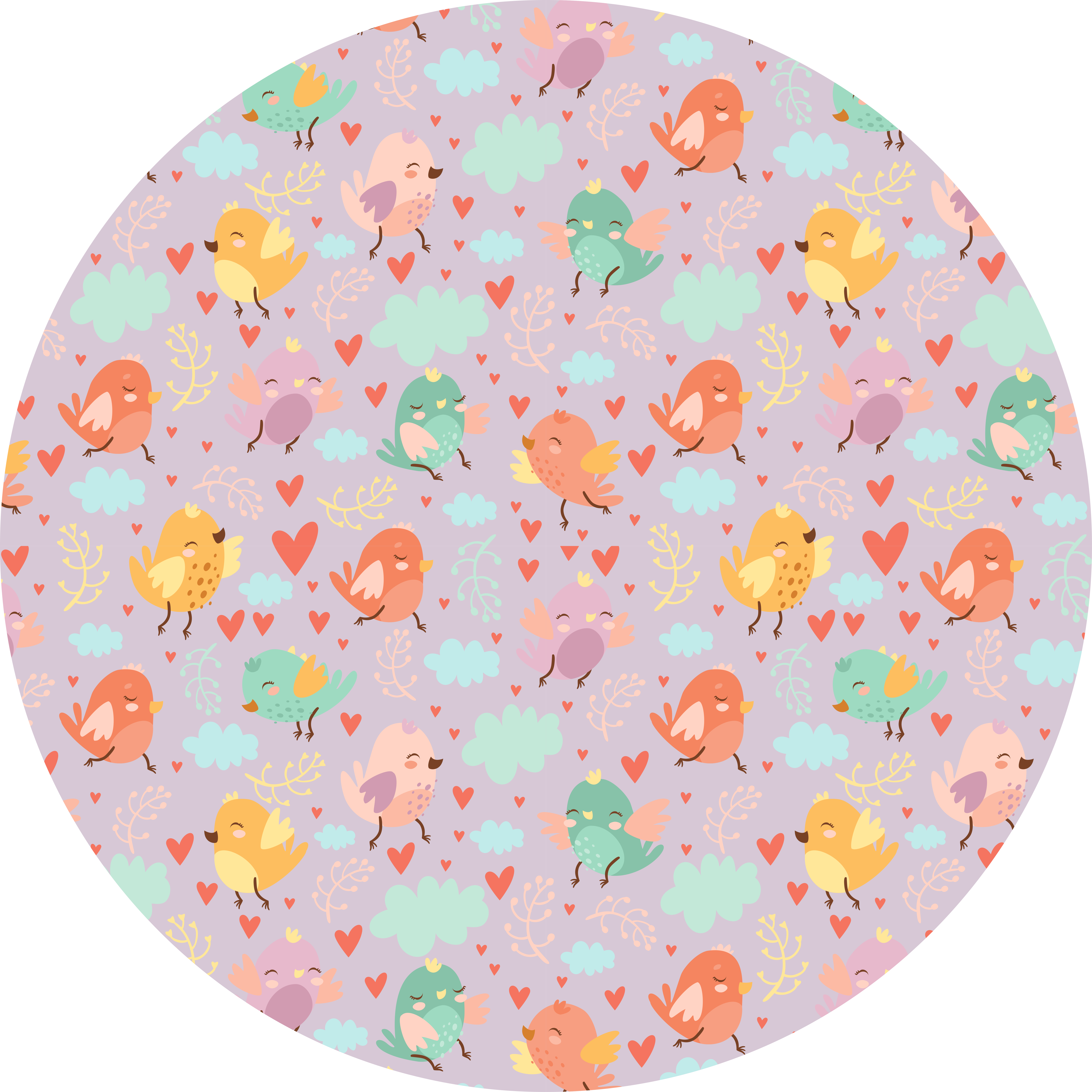 Kleurrijke vogelprint dieren vinyl tapijt - TenStickers