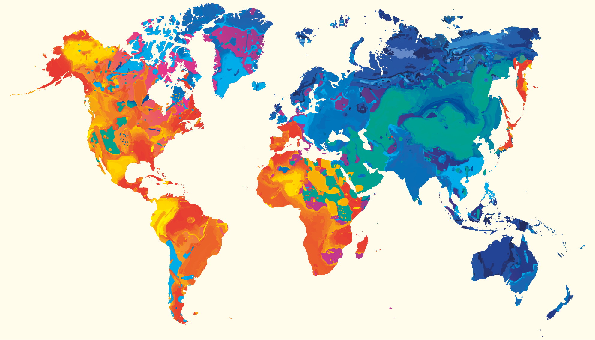 Vinyl tapijt wereldkaart levendige wereldatlas - TenStickers