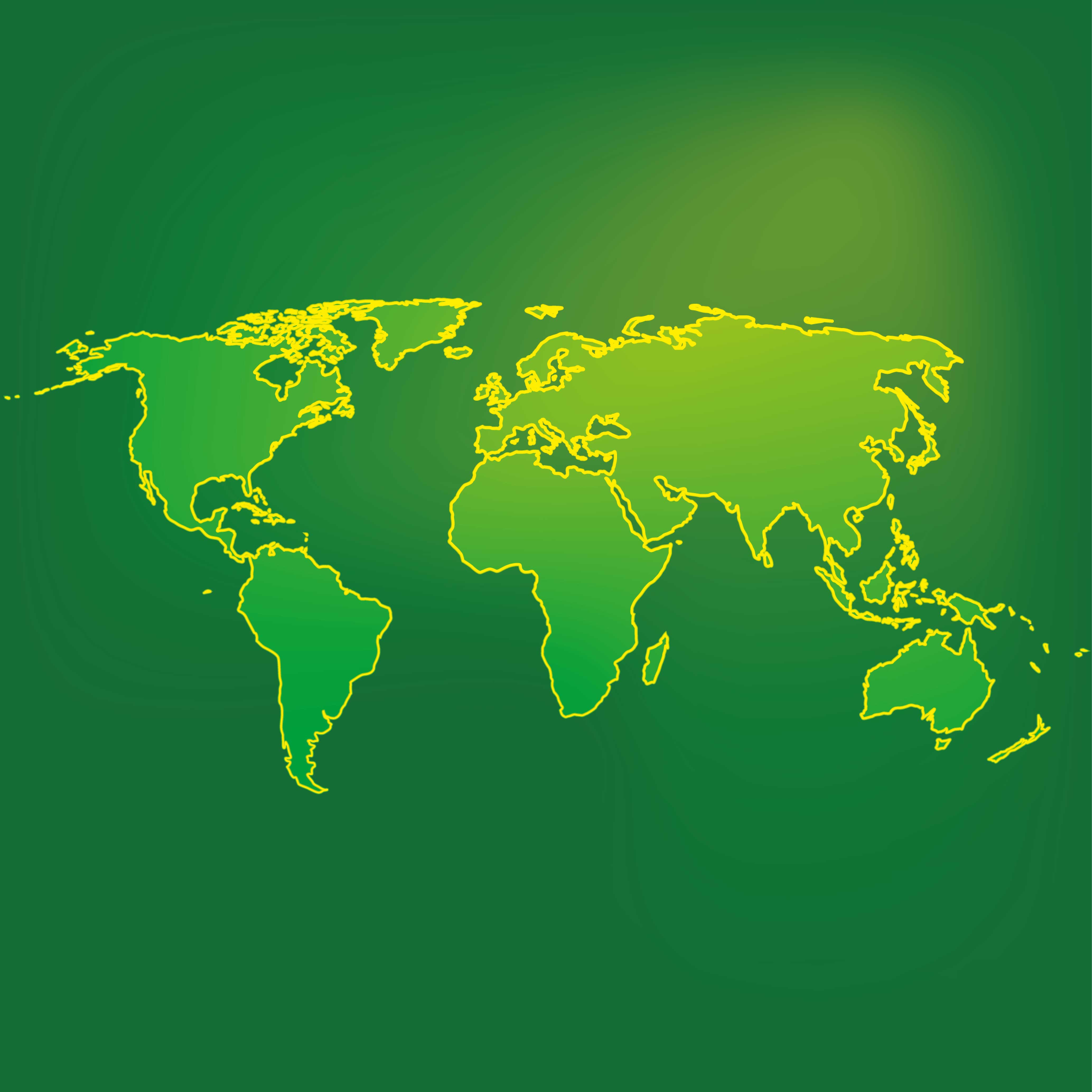 Groene wereld schets vinyl tapijt wereldkaart - TenStickers