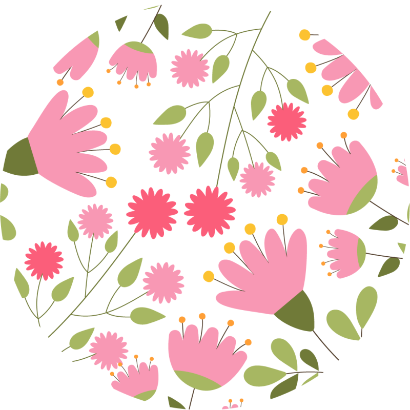 Bloemenpatroon genot vinyl tapijt bloemen en planten - TenStickers