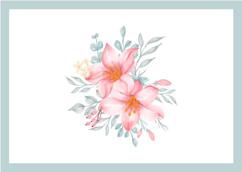 Vinyl tapijt bloemen en planten roze bloemen elegant - TenStickers