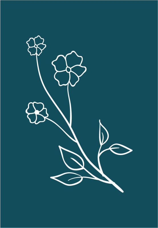 Expressieve bloemenstengel vinyl tapijt bloemen en planten - TenStickers