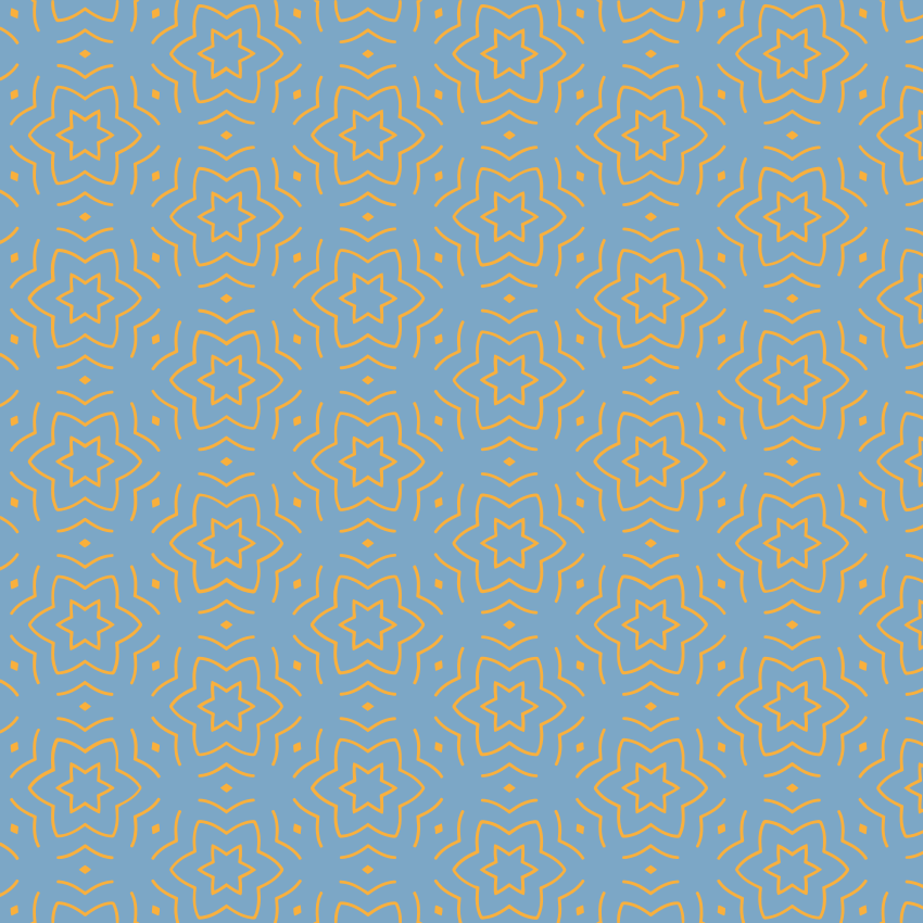 Abstract geel patroon vinyl tapijt sterren - TenStickers