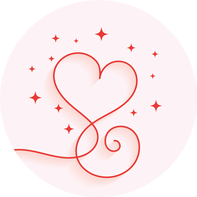 Hart wervelpatroon vinyl tapijt slaapkamer - TenStickers