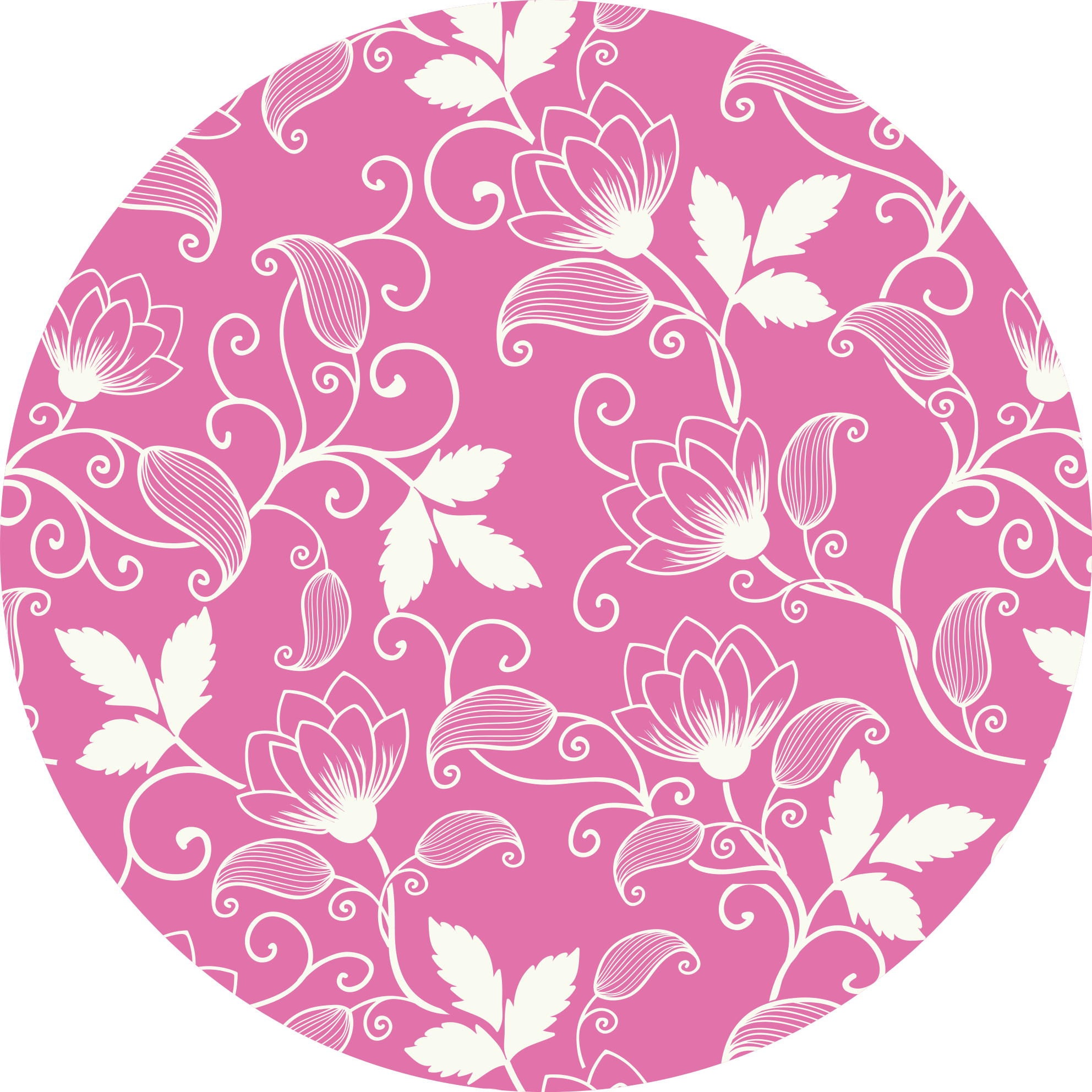 Roze bloemenwervelingen vinyl tapijt bloemen en planten - TenStickers