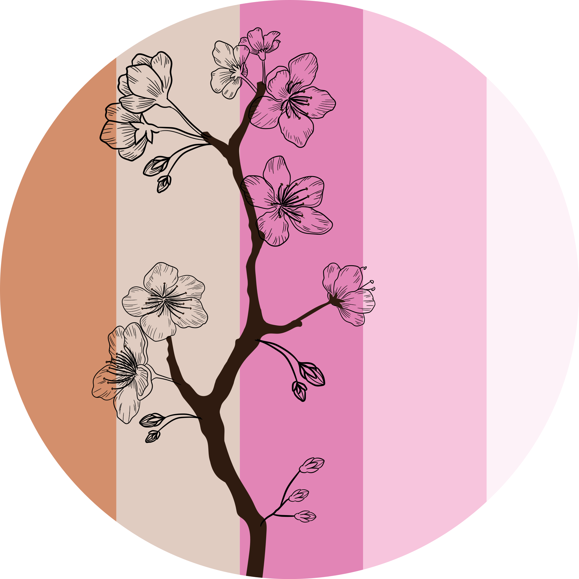 Kersenbloesem elegantie vinyl tapijt bloemen en planten - TenStickers
