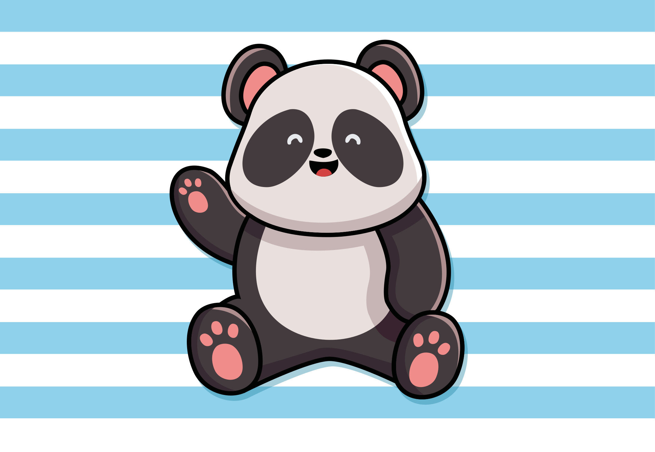 Speels panda-ontwerp vinyl tapijt kind - TenStickers
