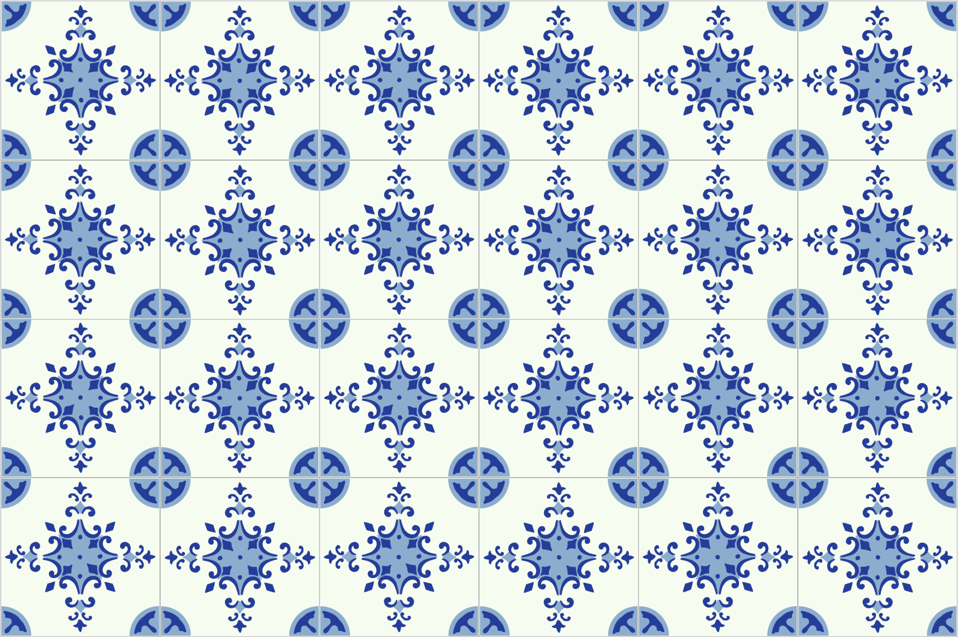 Azuurblauwe bloesem arrangement vinyl tapijt tegels - TenStickers