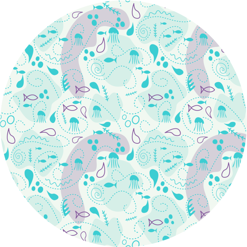 Oceanische golfpatronen vinyl tapijt badkamer - TenStickers