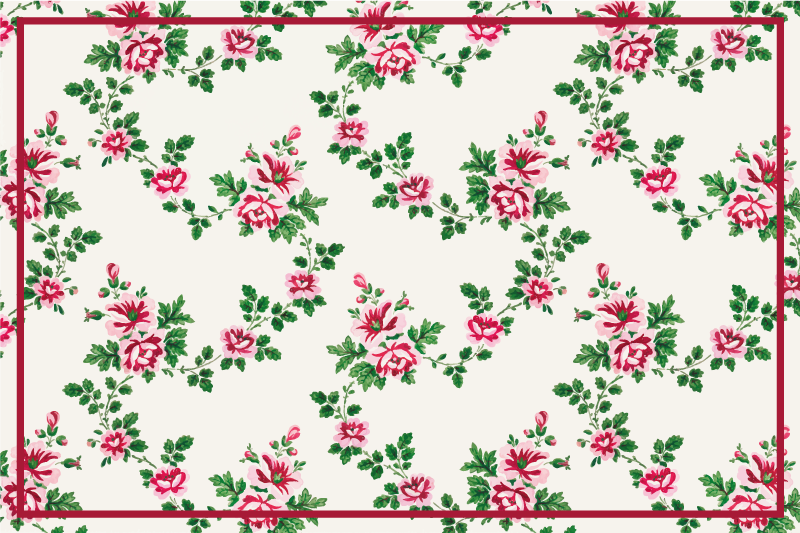 Vinyl tapijt bloemen en planten met bloemenpatroon - TenStickers