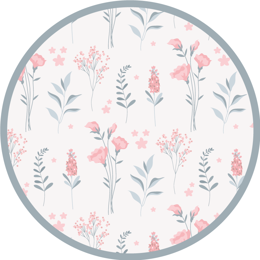 Bloeiend elegant patroon vinyl tapijt bloemen en planten - TenStickers