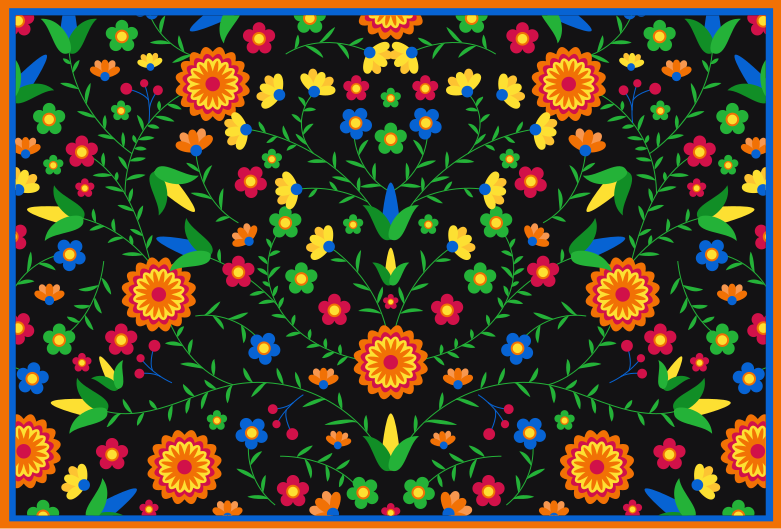 Kleuren levendig motief vinyl tapijt bloemen en planten - TenStickers