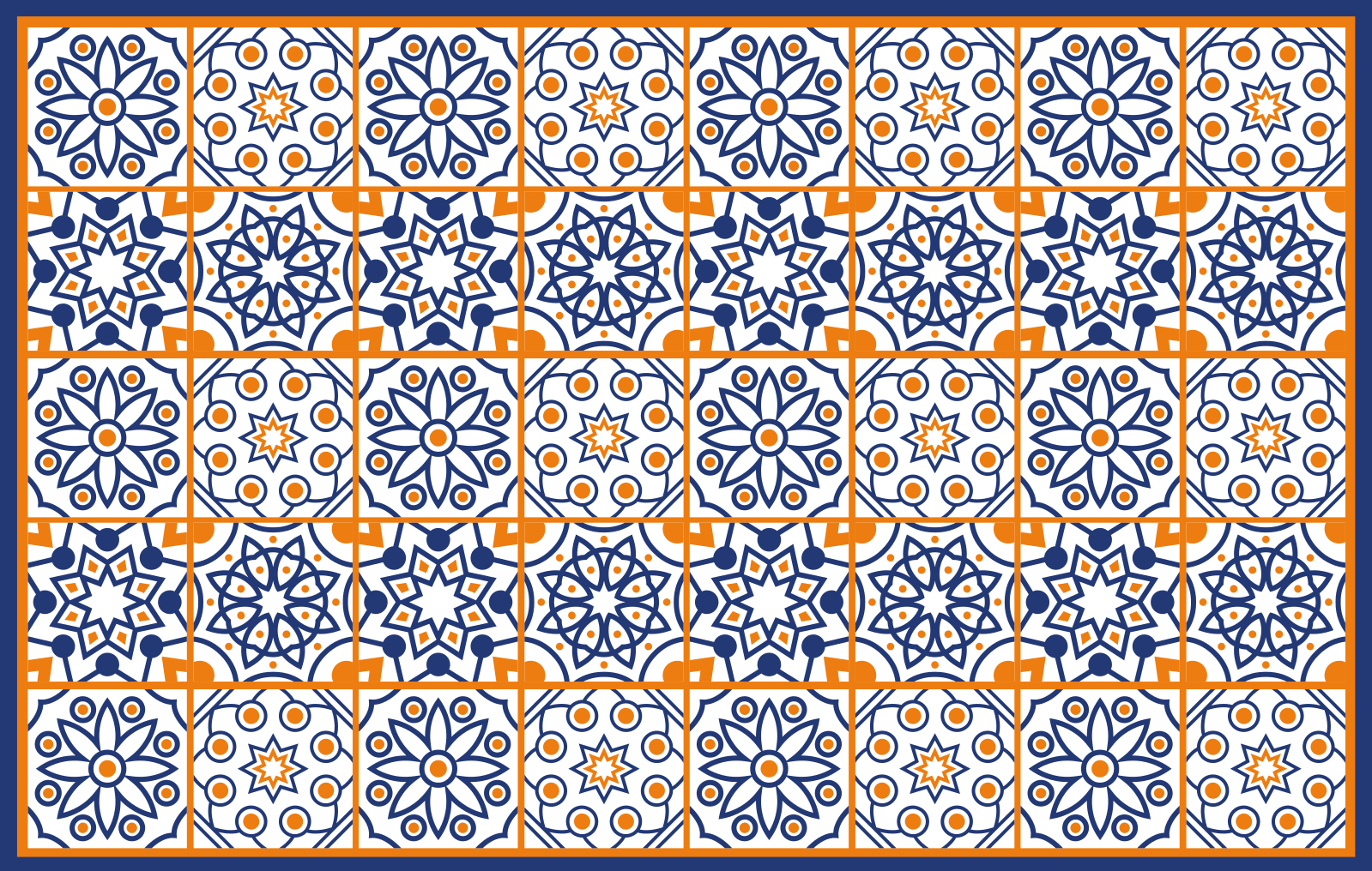 Vinyl tapijt tegels levendig blauw patroon - TenStickers