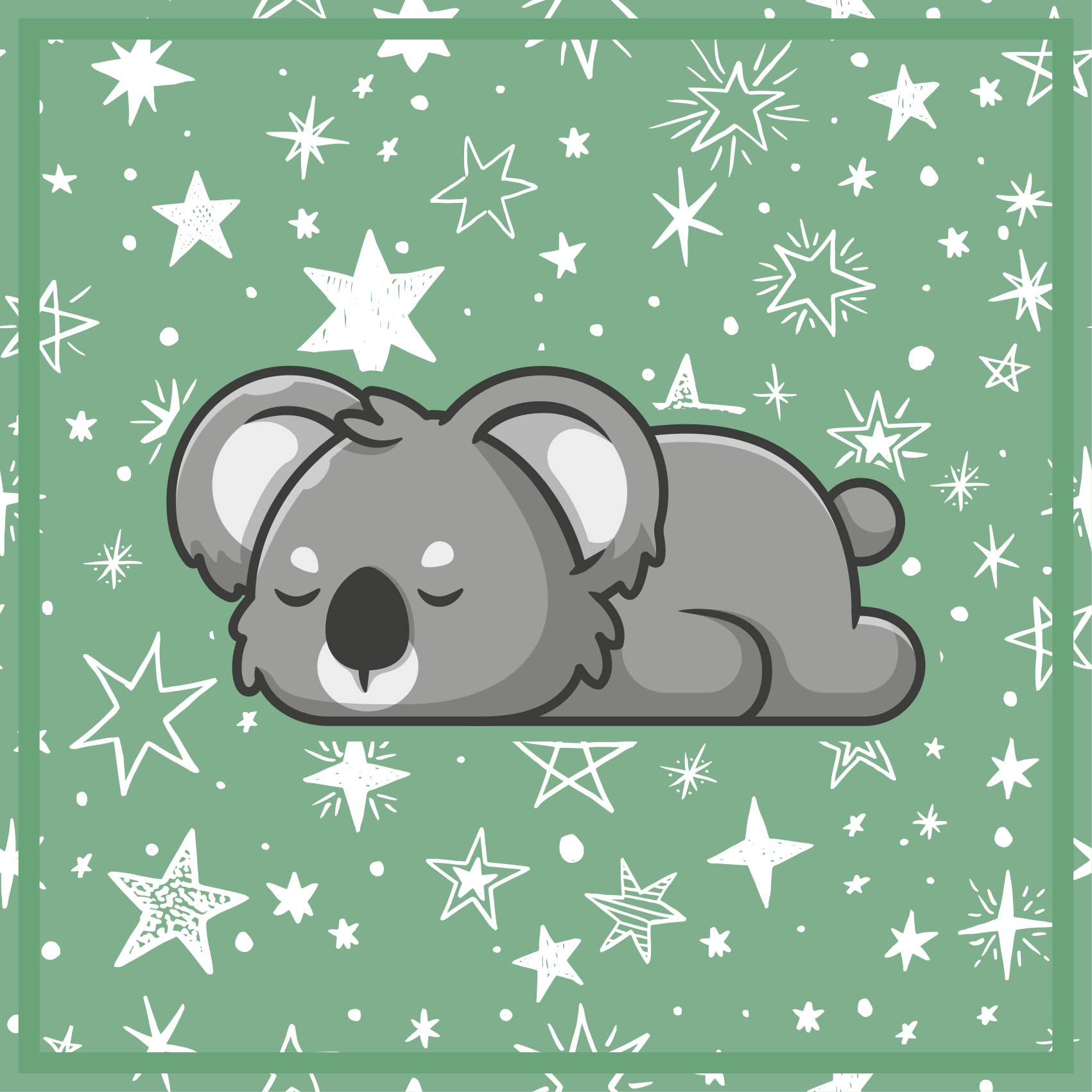 Slapende koalasterren vinyl tapijt kind - TenStickers