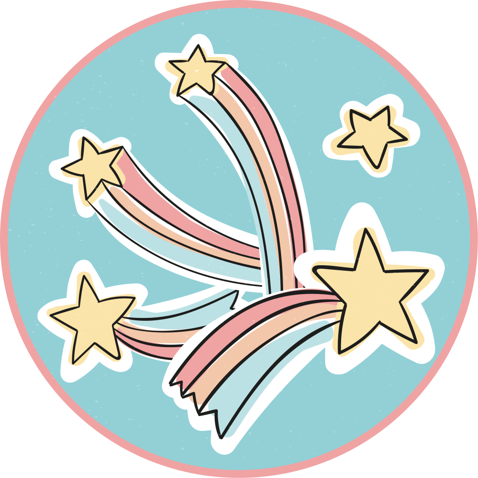 Kleurrijke regenboogsterren vinyl tapijt kind - TenStickers