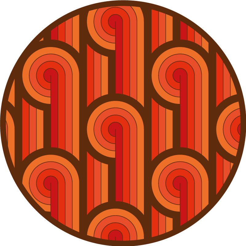 Vintage ronde afbeelding vinyl tapijt rond - TenStickers