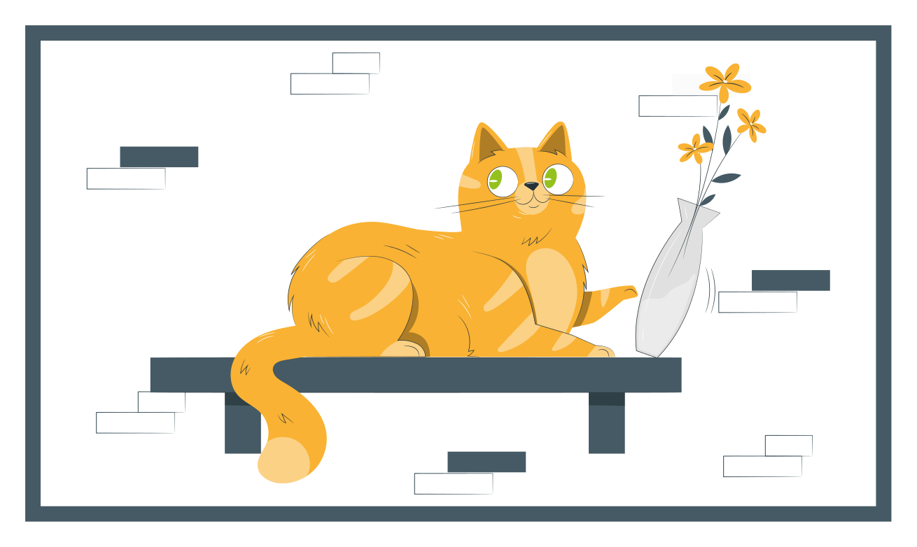 Speelse kattenscène vinyl tapijt meer kinderen - TenStickers