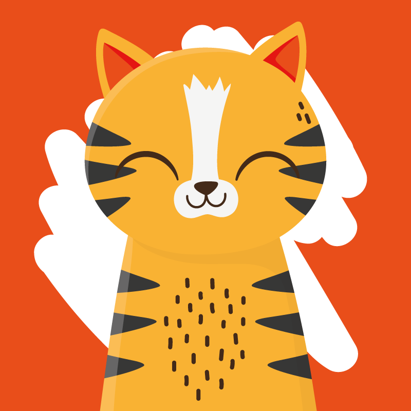 Vinyl tapijt baby happy tiger ontwerp - TenStickers