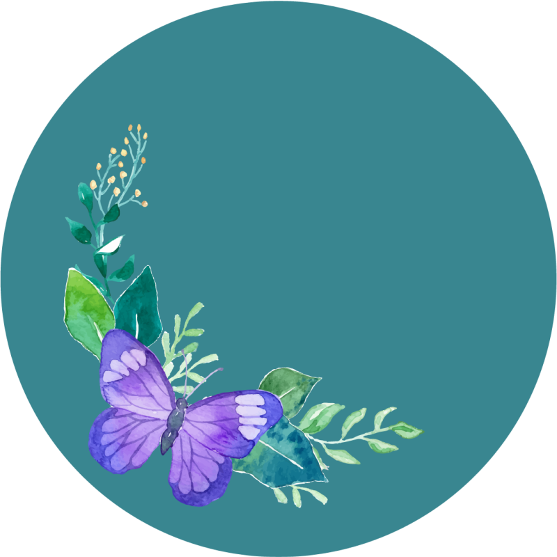 Vlinder botanisch motief vinyl tapijt bloemen en planten - TenStickers