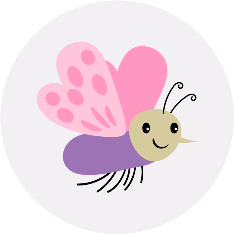 Schattig vlinderkarakter vinyl tapijt kind - TenStickers