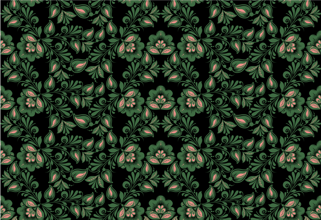 Botanisch groenmotief vinyl tapijt bloemen en planten - TenStickers