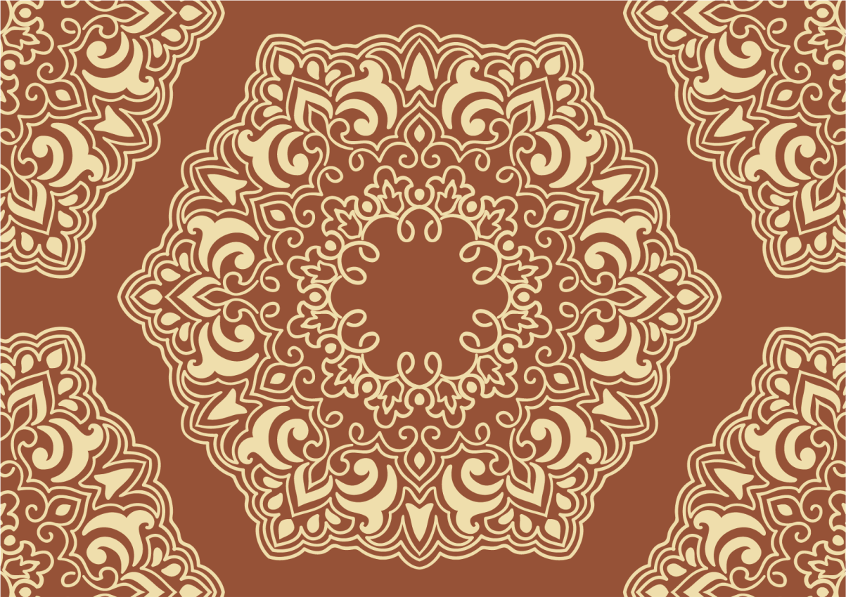 Complexe botanische opstelling vinyl tapijt mandala - TenStickers