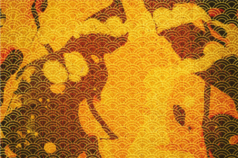 Japanse seigaiha vinyl tapijt etnisch - TenStickers