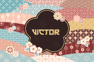 Kleurrijk patroon vinyl tapijt met naam - TenStickers