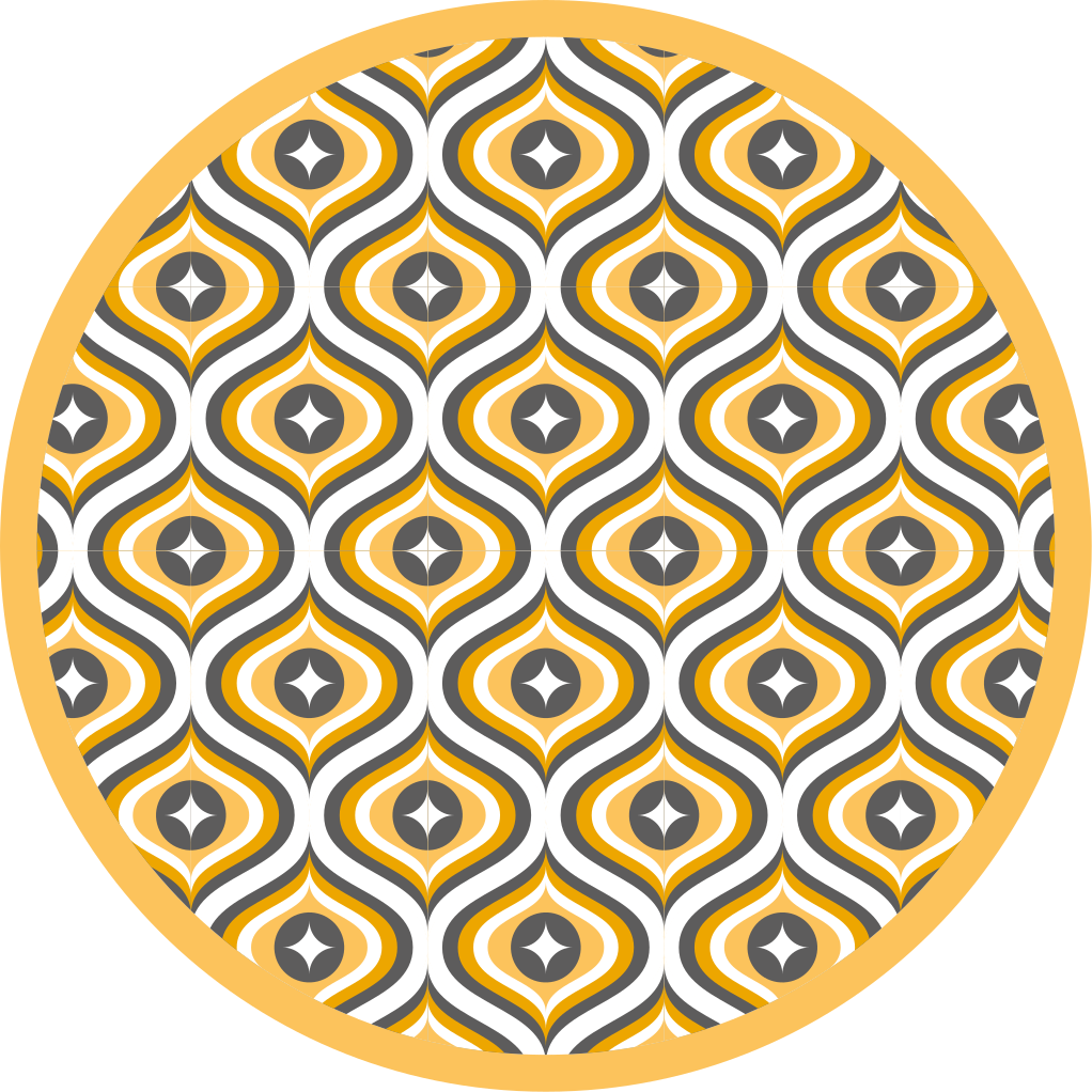 Gebogen juweelpatroon vinyl tapijt geometrisch - TenStickers