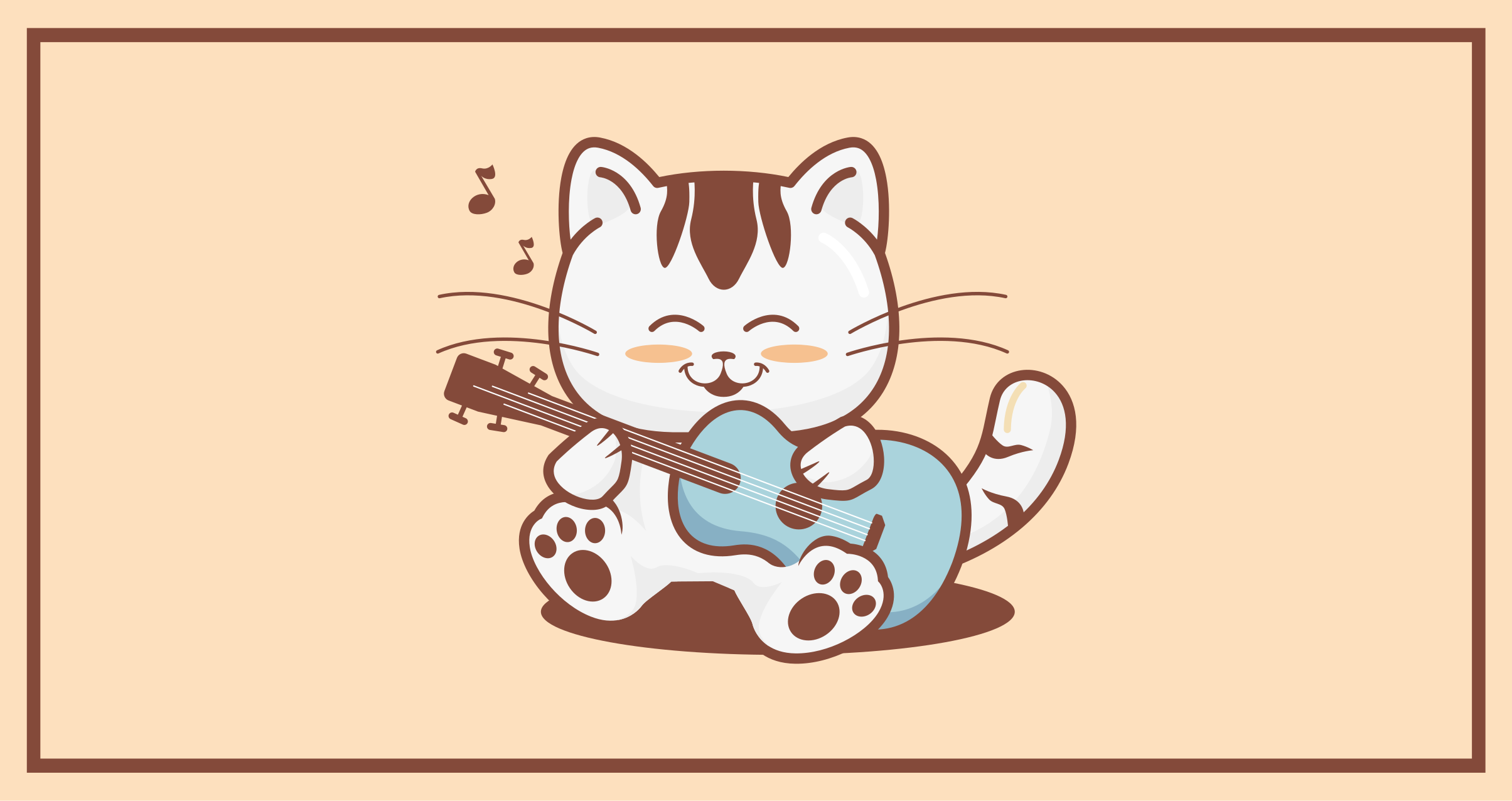 Vrolijke kattenmuzikant dieren vinyl tapijt - TenStickers