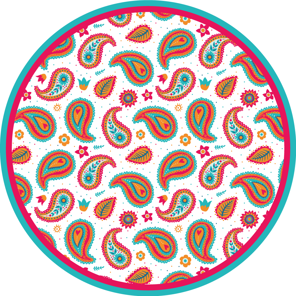 Levendig paisley-motief vinyl tapijt etnisch - TenStickers
